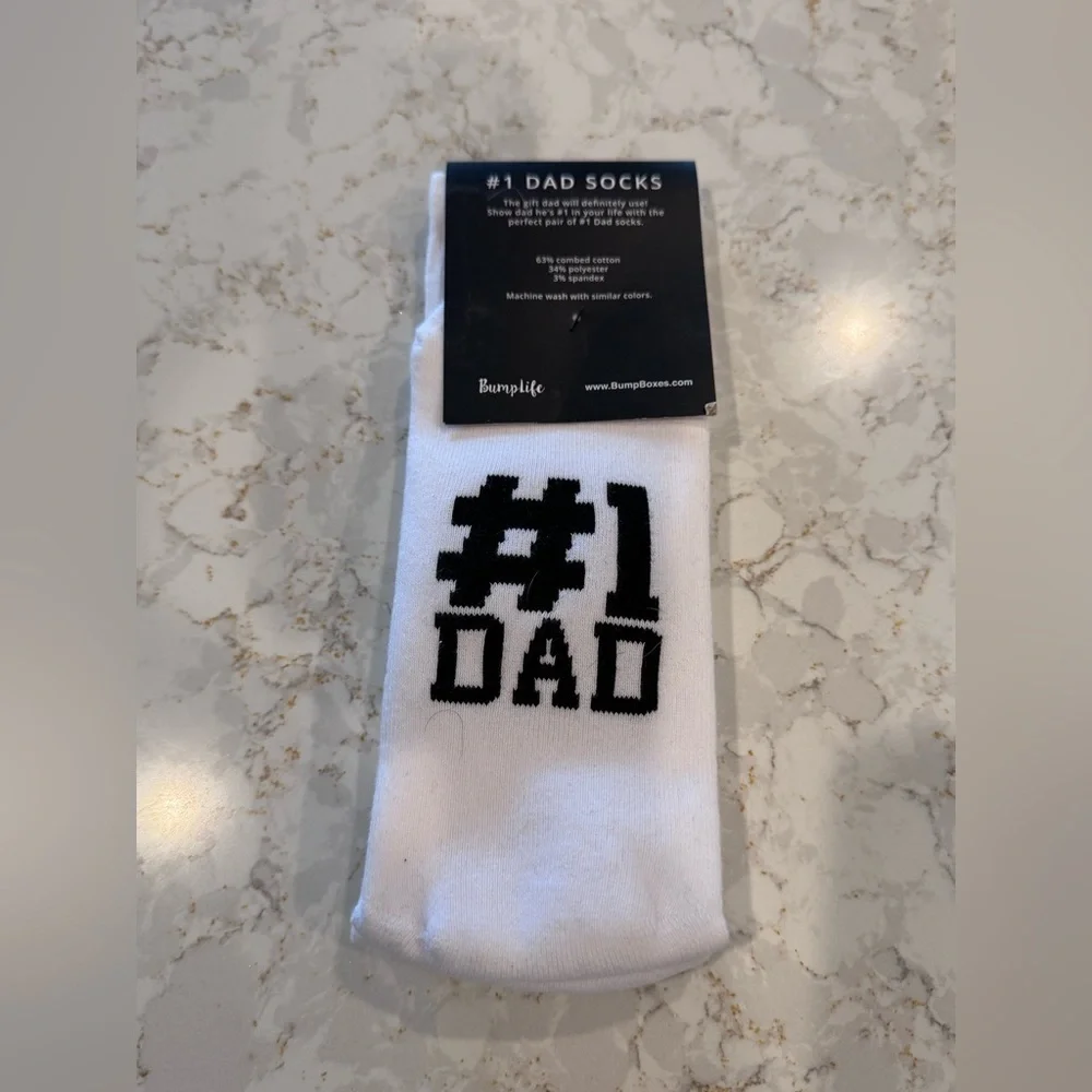 NWT- Men's Bumplife #1 Dad Socks, Sizes 7-13, Color White